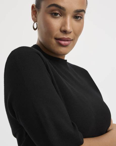 Haut à col montant à manches aux coudes