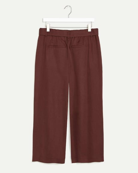 Wide Cropped Pants with Sash