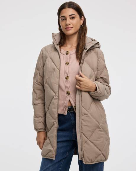 Long Hooded Puffer Jacket