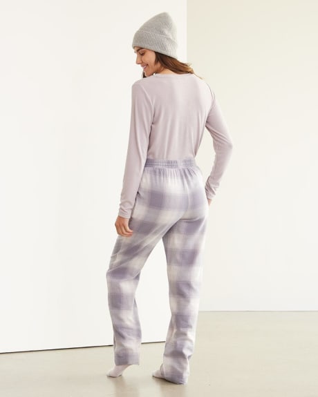 Pantalon pyjama à jambe droite en flanelle, R Line