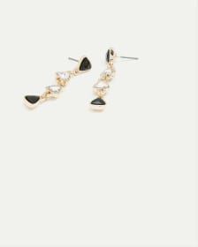 Stud Earrings with Dangling Pendants with Stones