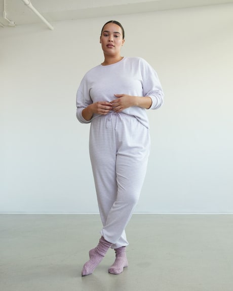 Pantalon pyjama jogger en tricot double, R Line