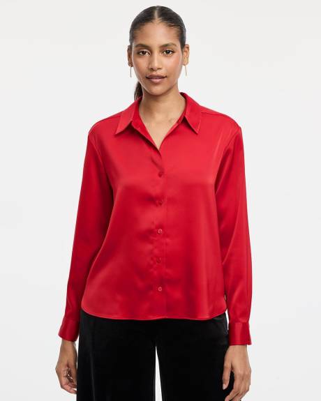 Satin Long-Sleeve Shirt