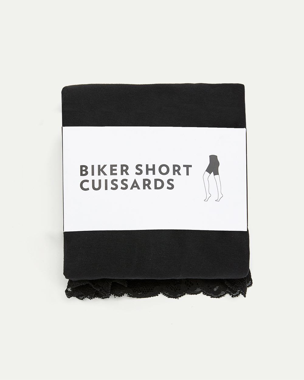 Cotton Biker Shorts with Lace Details