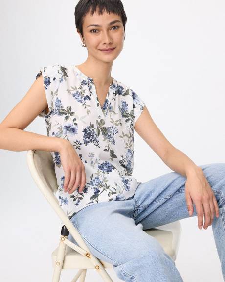 Blouse à manches très courtes et col fendu - R Essentials