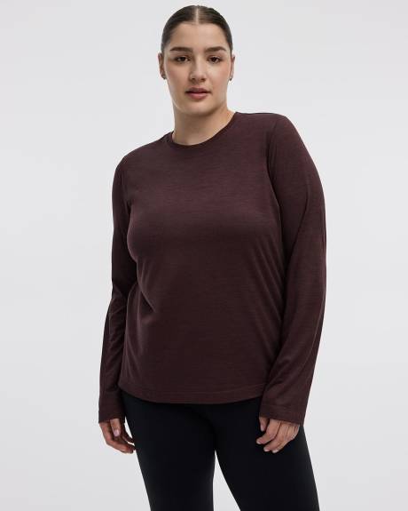 T-shirt à col rond et manches longues - DRY-LUX (MD) Hyba Essentiels