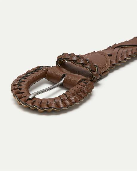 Braided Faux Leather Belt
