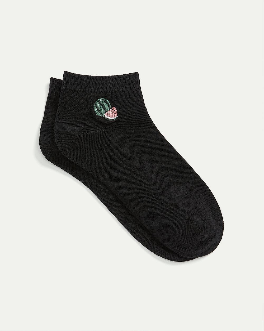 Cotton Anklet Socks with Watermelon at Hem
