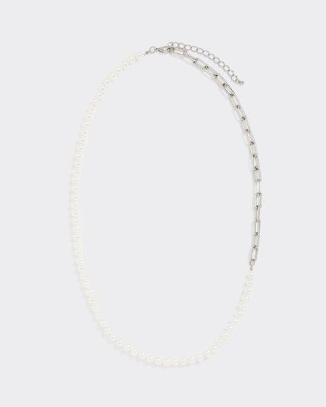 Long Half-Pearl Necklace