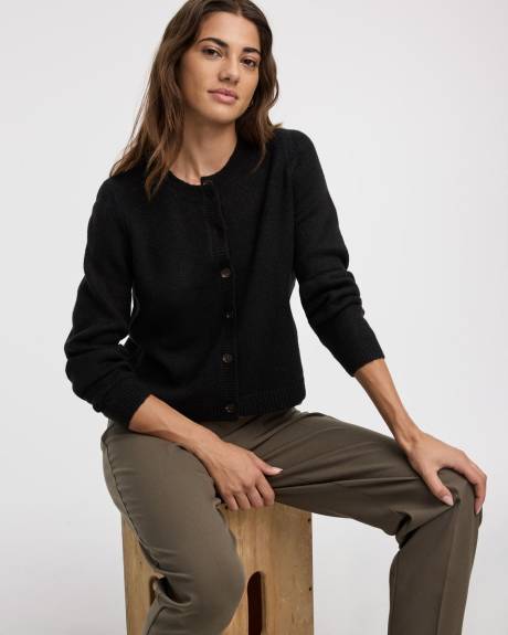 Long-Sleeve Crew-Neck PlushSoft Cardigan