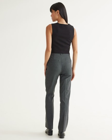 Straight-Leg High-Rise Houndstooth Pants, The Iconic - Petite
