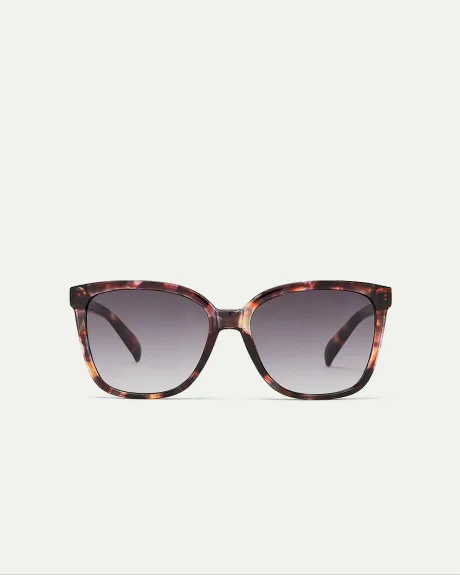 Tortoise Skinny Square Frame Sunglasses