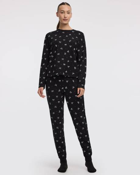 Long-Sleeve Top and Jogger Cotton Pyjama Set