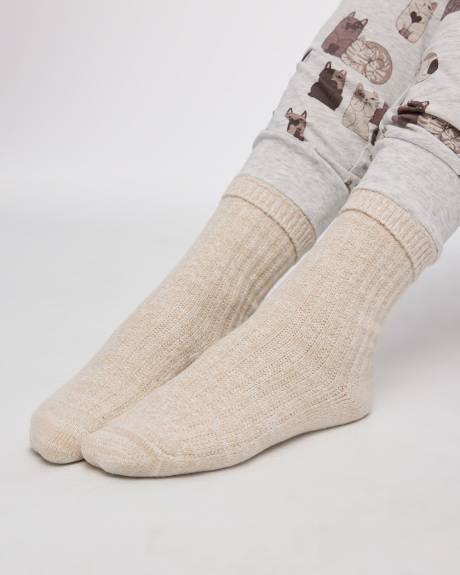 Bas d'hiver en tricot torsadé