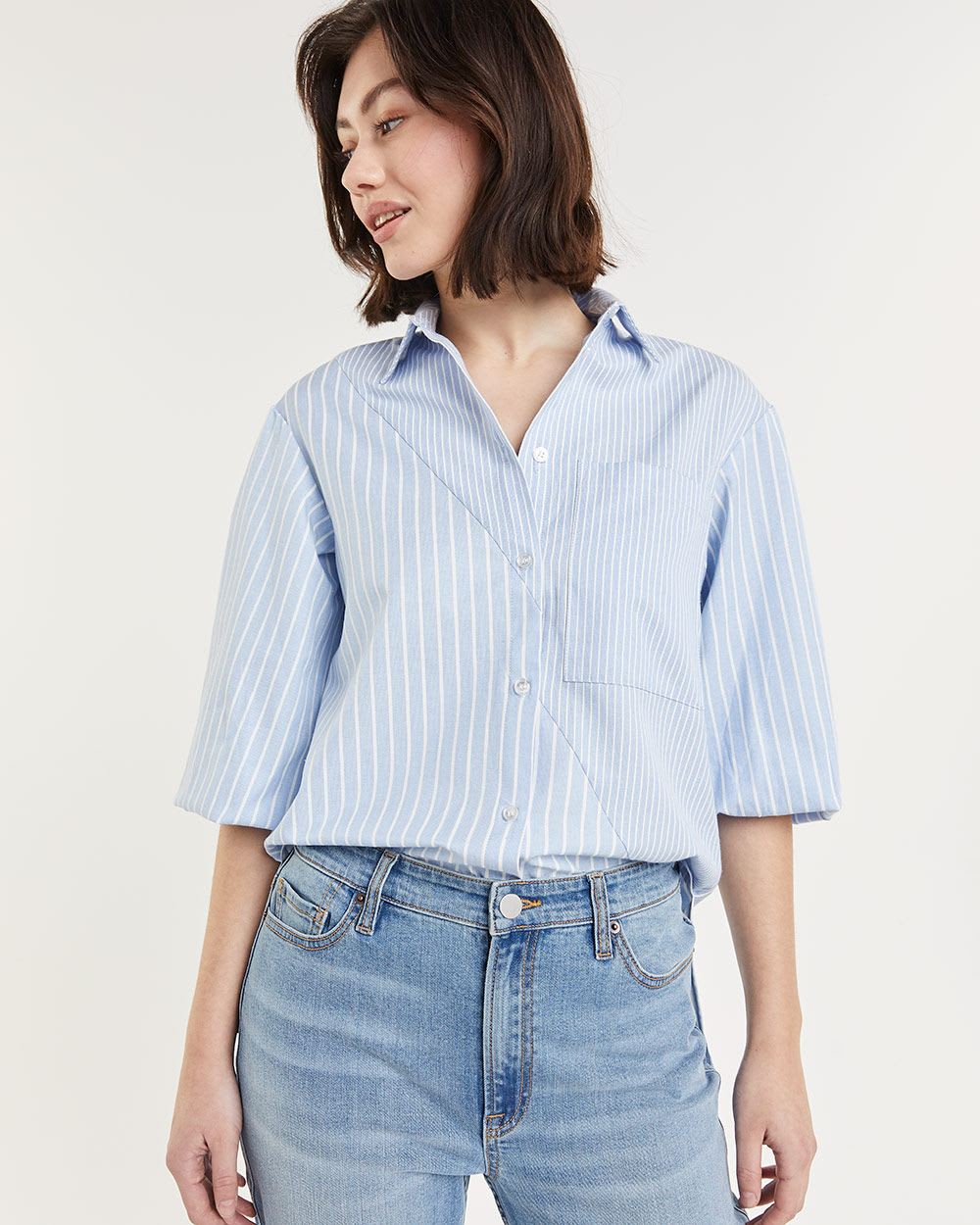 Striped Button Down Woven Shirt | Regular | Reitmans