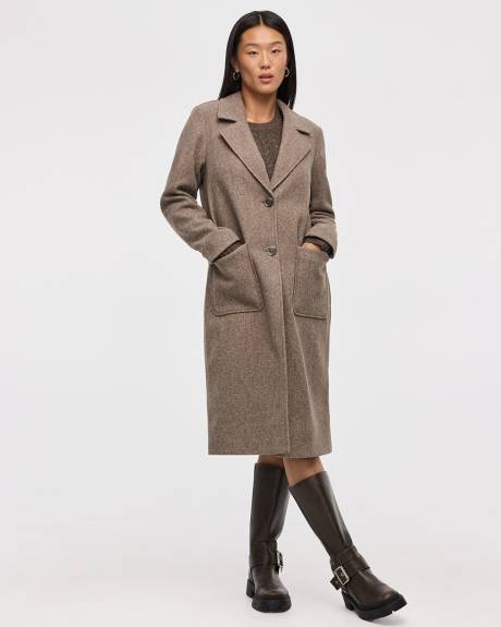 Manteau long &agrave; deux boutons