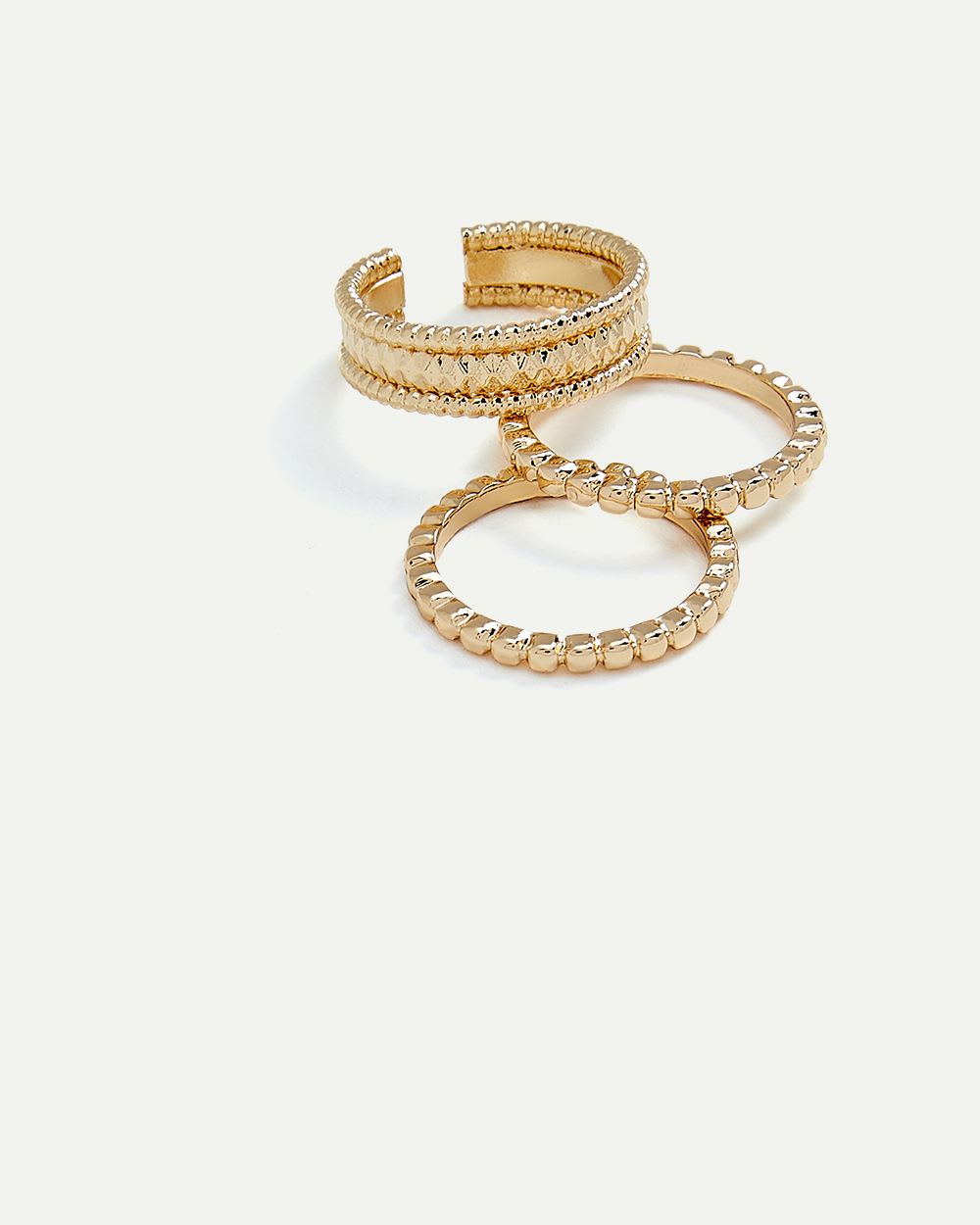 3-Pack Textured Rings