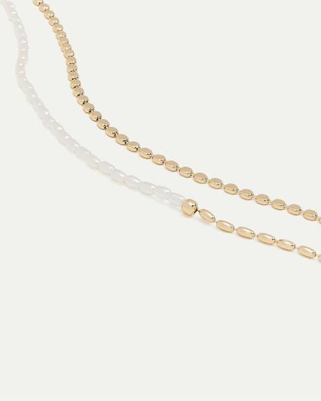 Short Necklaces with Pearls - Set of 2