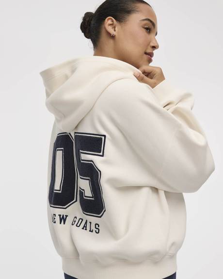 Pull imprimé graphique à capuchon en molleton - Hyba