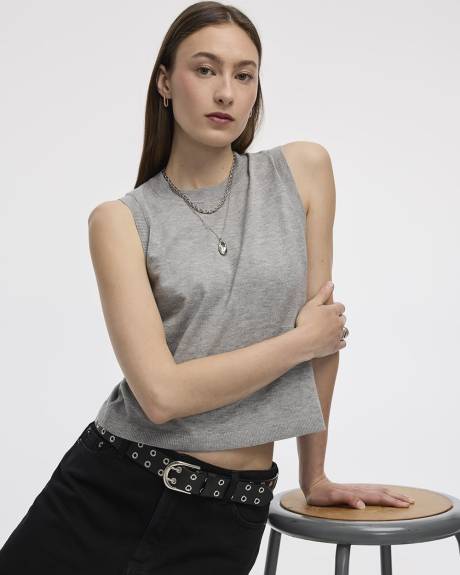 Sleeveless Crew-Neck Top