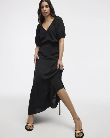 Pull-On Tiered Maxi Skirt