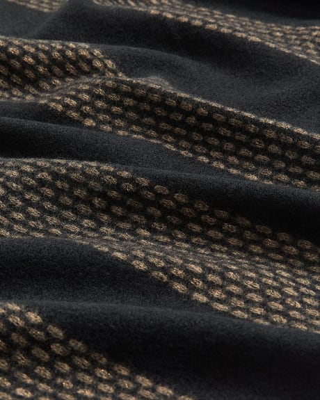 Striped Blanket Scarf with Metallic Fibres