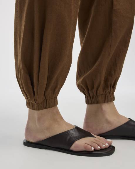 Pantalon jogger en mélange de lin - Long