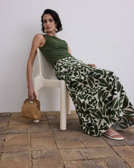 Jupe maxi en mélange de lin