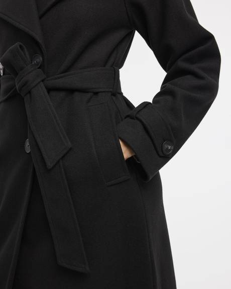 Faux-Wool Trench Coat