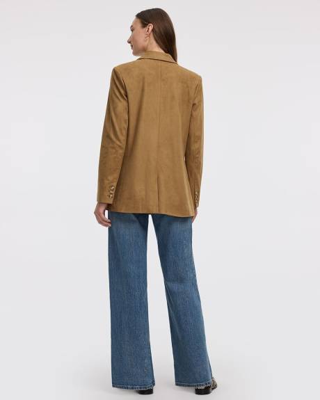 Veston en faux suède à boutonnage double