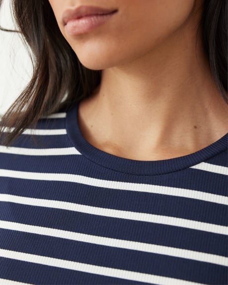 Long-Sleeve Crew-Neck Ribbed Top