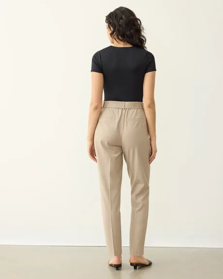 Tapered-Leg High-Rise Pant with Sash - The Timeless - Petite