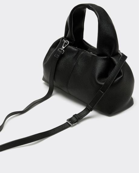 Pleated Faux-Leather Bag