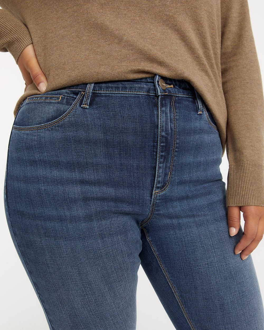 High-Rise Medium Wash Jean with Skinny Leg, Signature Soft - Petite