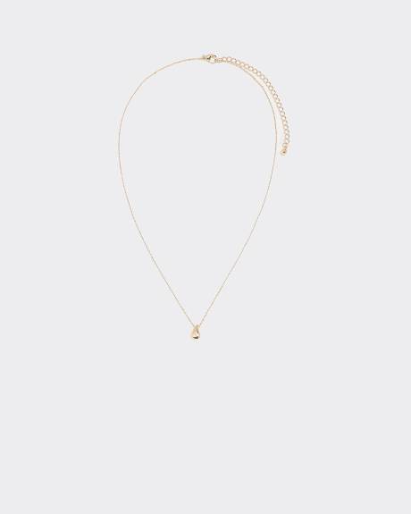 Collier court en acier inoxydable avec pendentif en forme de larme