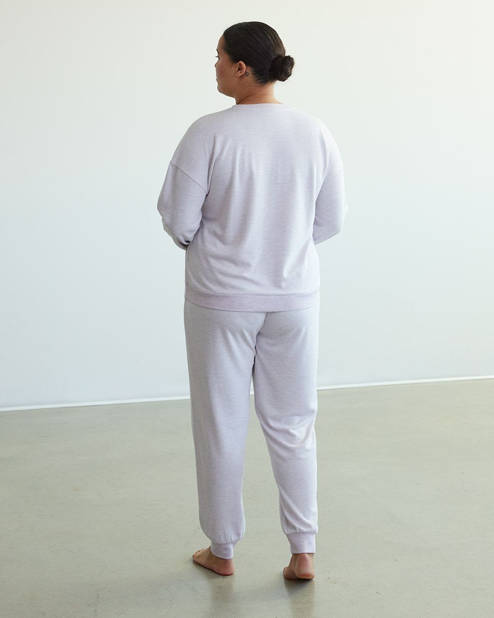 Haut de pyjama en tricot double à manches longues, R Line