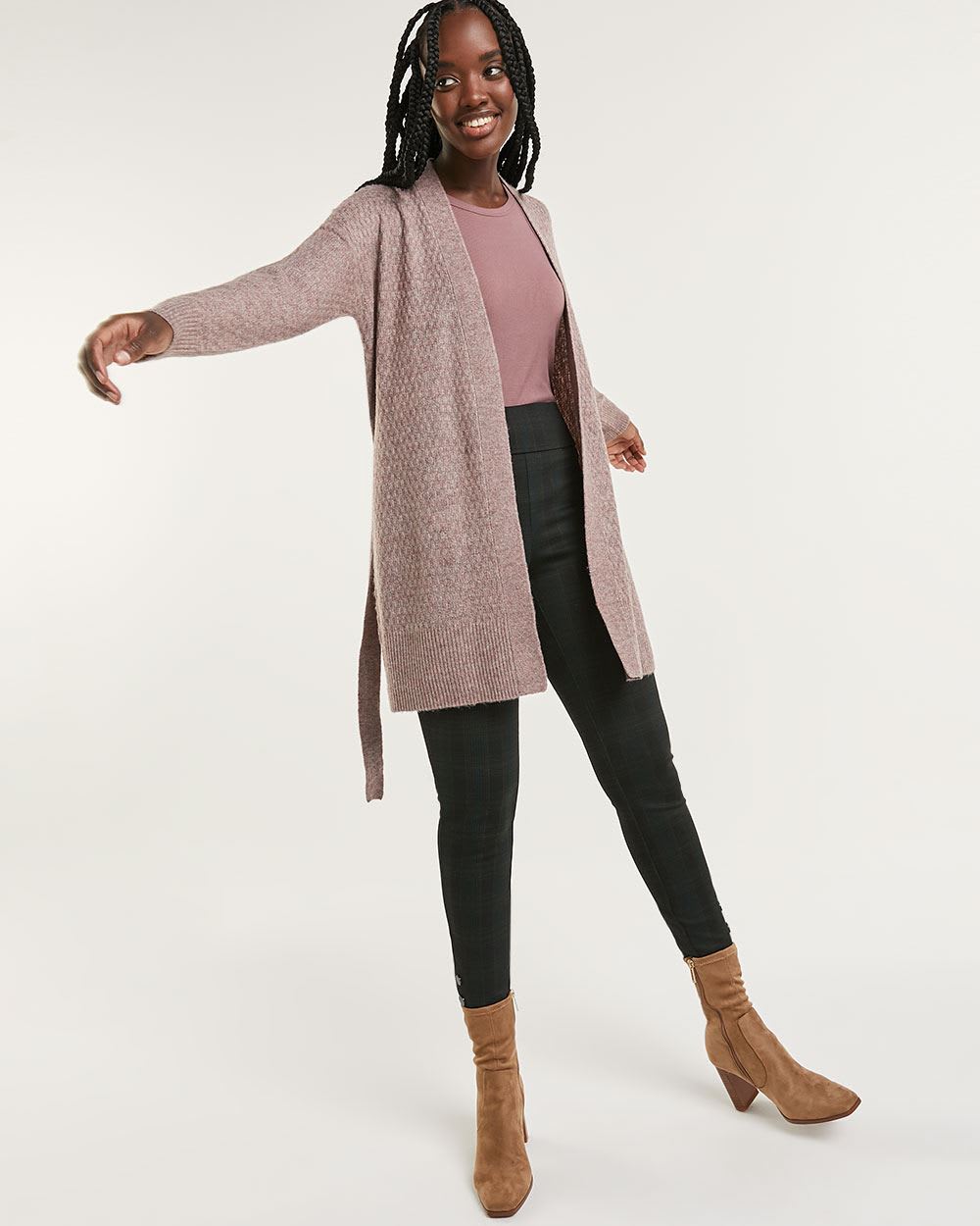 Long Sleeve Belted Cardigan