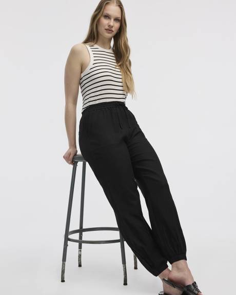 Pantalon jogger en mélange de lin - Long