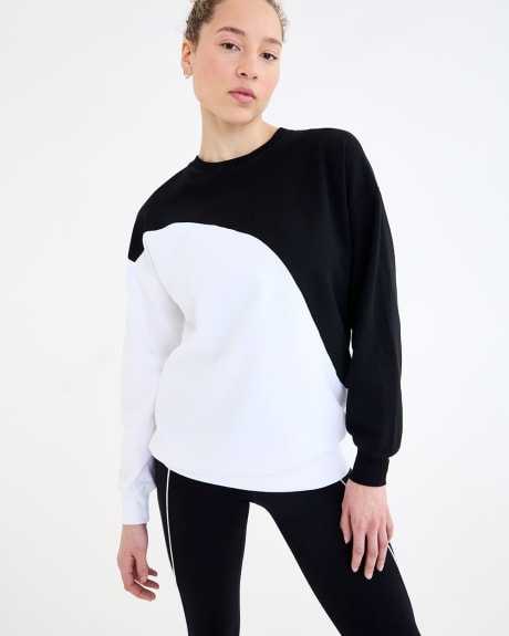 Long-Sleeve French Terry Sweater with Crew Neckline
