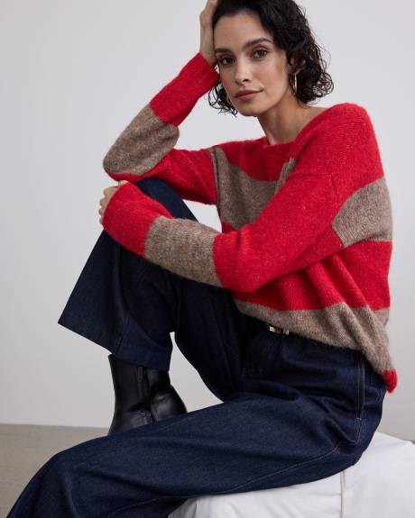 Long-Sleeve Boat-Neck Sweater