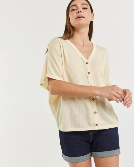Dolman Sleeve Buttoned Top