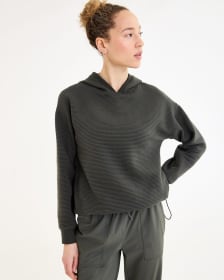Hooded Pullover with Adjustable Hem - Hyba