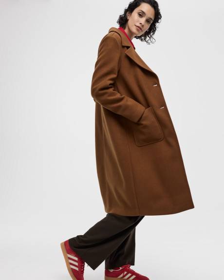 Long Coat with Two-Button Closure