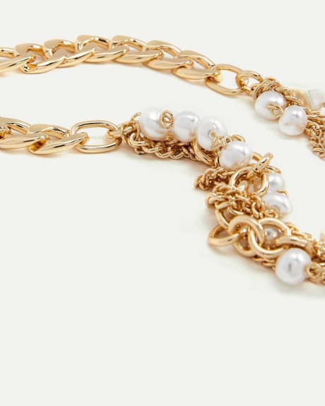 Pearl Cluster Chain Necklace