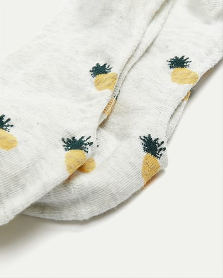 Chaussettes ballerines en coton avec ananas