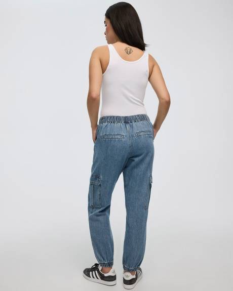 Denim Jogger with Cargo Pockets - Tall