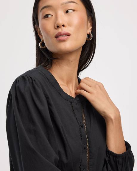 Blouse with Fagoted Details