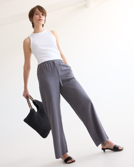 Wide-Leg High-Rise Linen Pant
