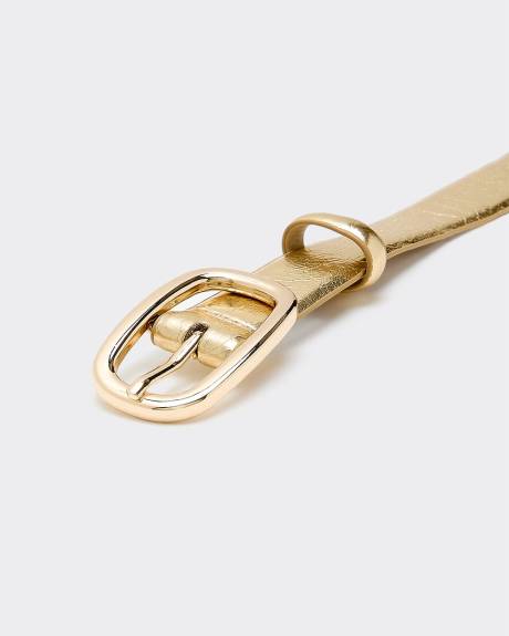 Ceinture en faux cuir métallique