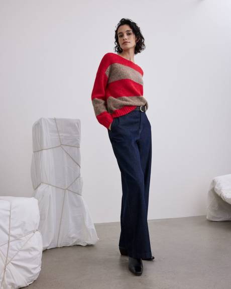 Long-Sleeve Boat-Neck Sweater